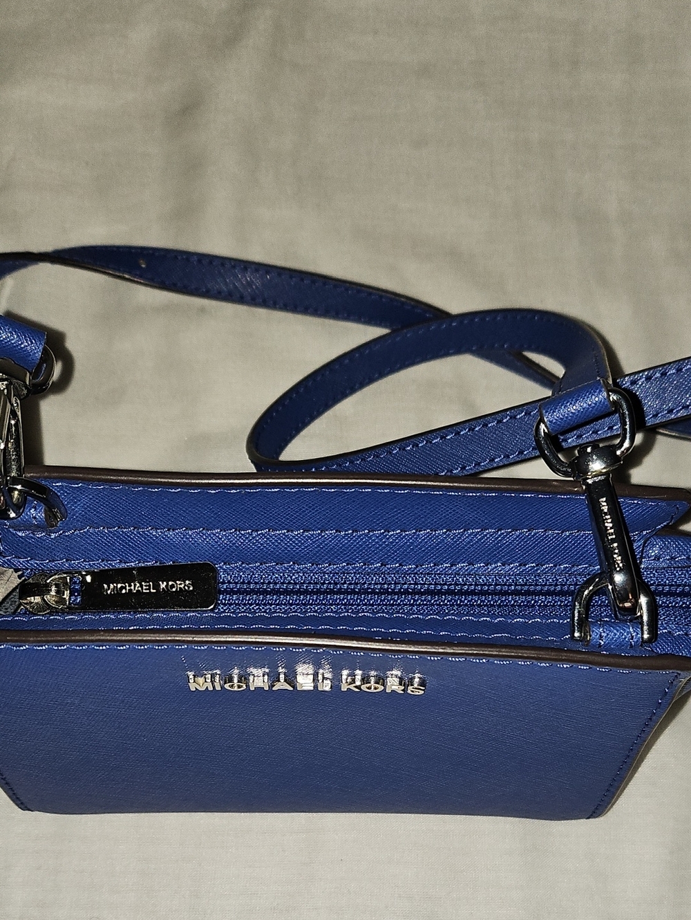 MICHAEL KORS Royal Blue Saffiano Crossbody Mini Bag - Picture 2 of 14